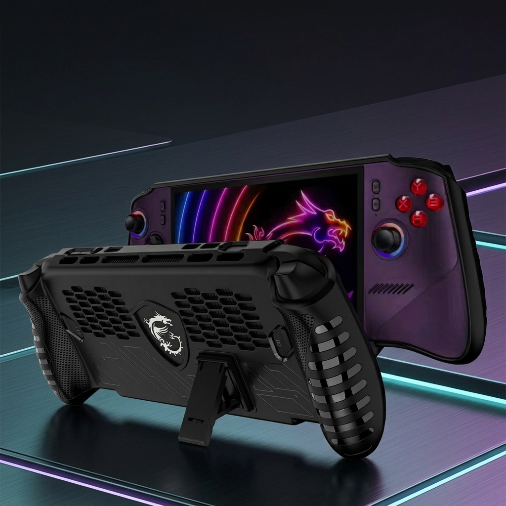 [해외] MSI Claw 8 EX AI+ 케이스 스탠드형 TPU 보호 커버 거치대 블랙