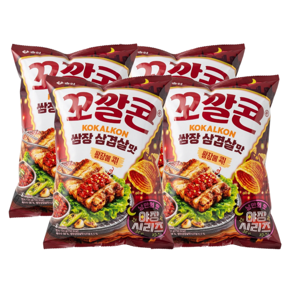롯데 롯데리아 롯데 꼬깔콘 쌈장삼겹살맛 134g x 4개