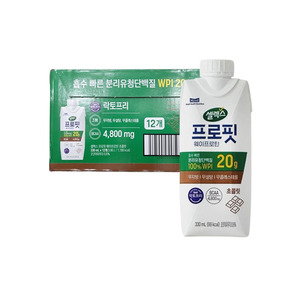 셀렉스 스포츠 프로핏 웨이프로틴 드링크 초콜릿 330ml x 12팩