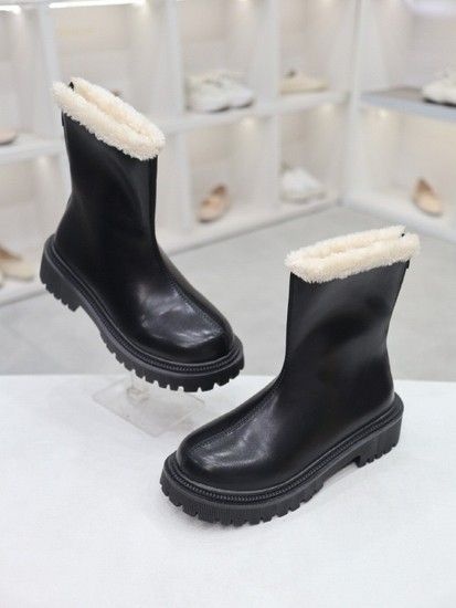 헤븐 퍼트리밍 라운드 캐주얼 앵클 부츠 5.5cm CDSP500127