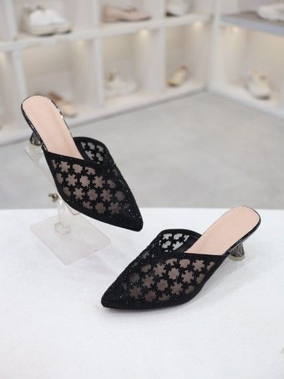 망사 캐주얼 여성 미들힐 블로퍼 7cm CDSP500719
