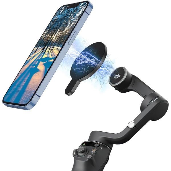 [해외] DJI 오즈모 Mobile 8 7P OM 7 6 SE 5 4 4용 Aerbeis 마그네틱 스마트폰 마운트 맥세이프 퀵 릴리스 어댑터 자석 클램프 클립