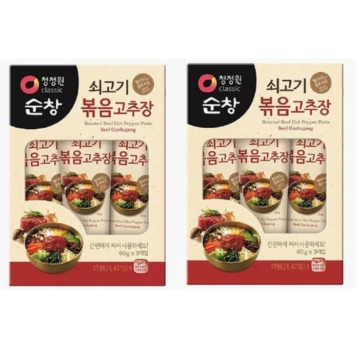 청정원 쇠고기 볶음고추장 (60gx3개입)x2 맛있는 간편식 한국식품