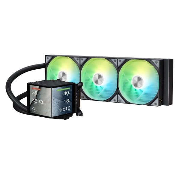 [해외] TRYX 트릭스 파노라마 360 ARGB 360mm 일체형 수랭 쿨러 6.67인치 AMOLED 곡면 스크린 3D 아나모픽 효과 디스플레이 맞춤형
