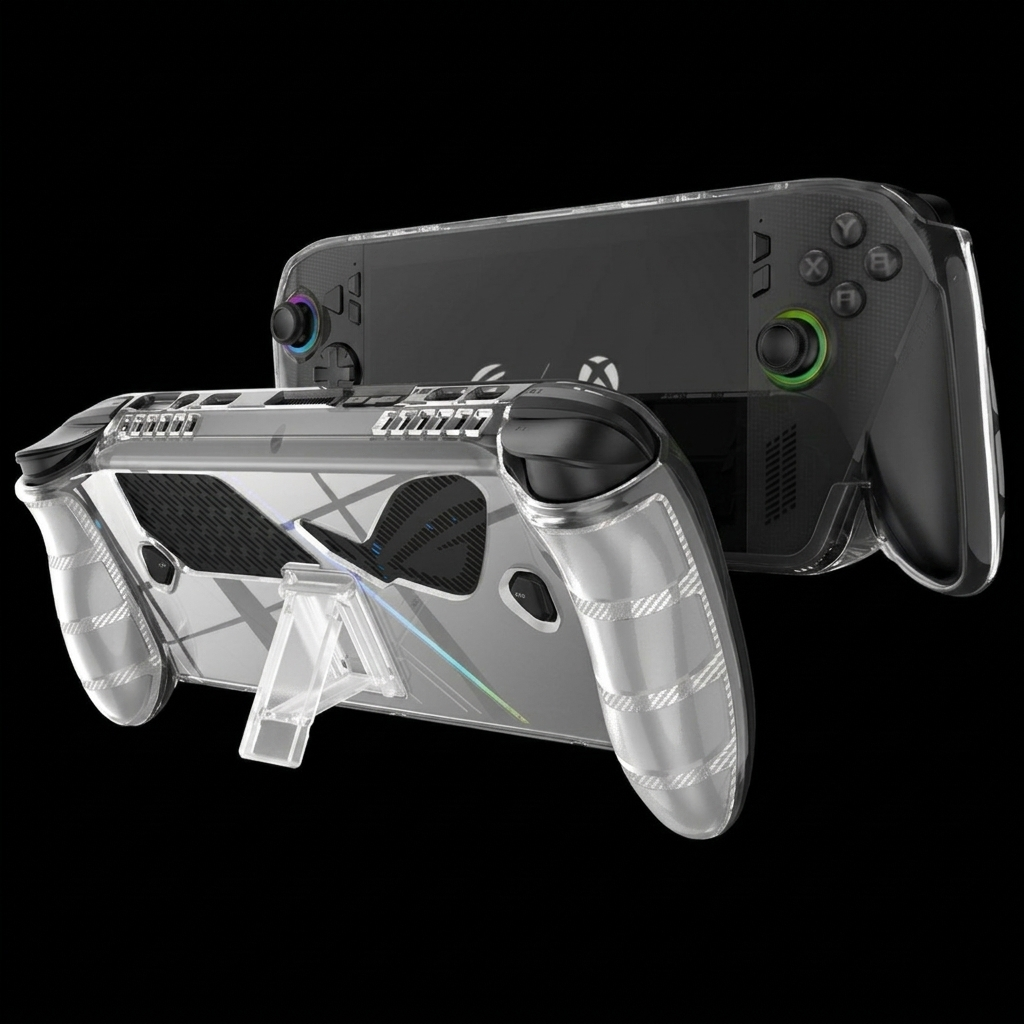 [해외] ROG Xbox Ally X 로갈리 일체형 케이스 TPU 스탠드 커버 투명 클리어