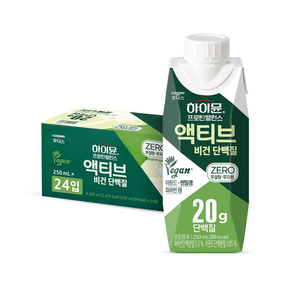 [롯데온] 프로틴 밸런스 액티브 비건 단백질 250mlx24개