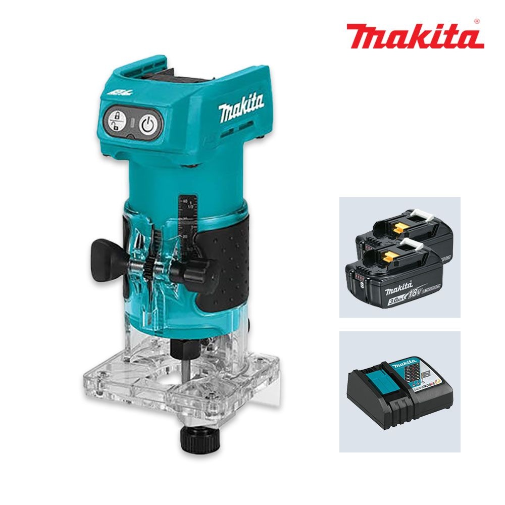 마끼다 DRT52RFE 18V 3.0Ah 2팩 충전트리머 6mm 루터 홈파기