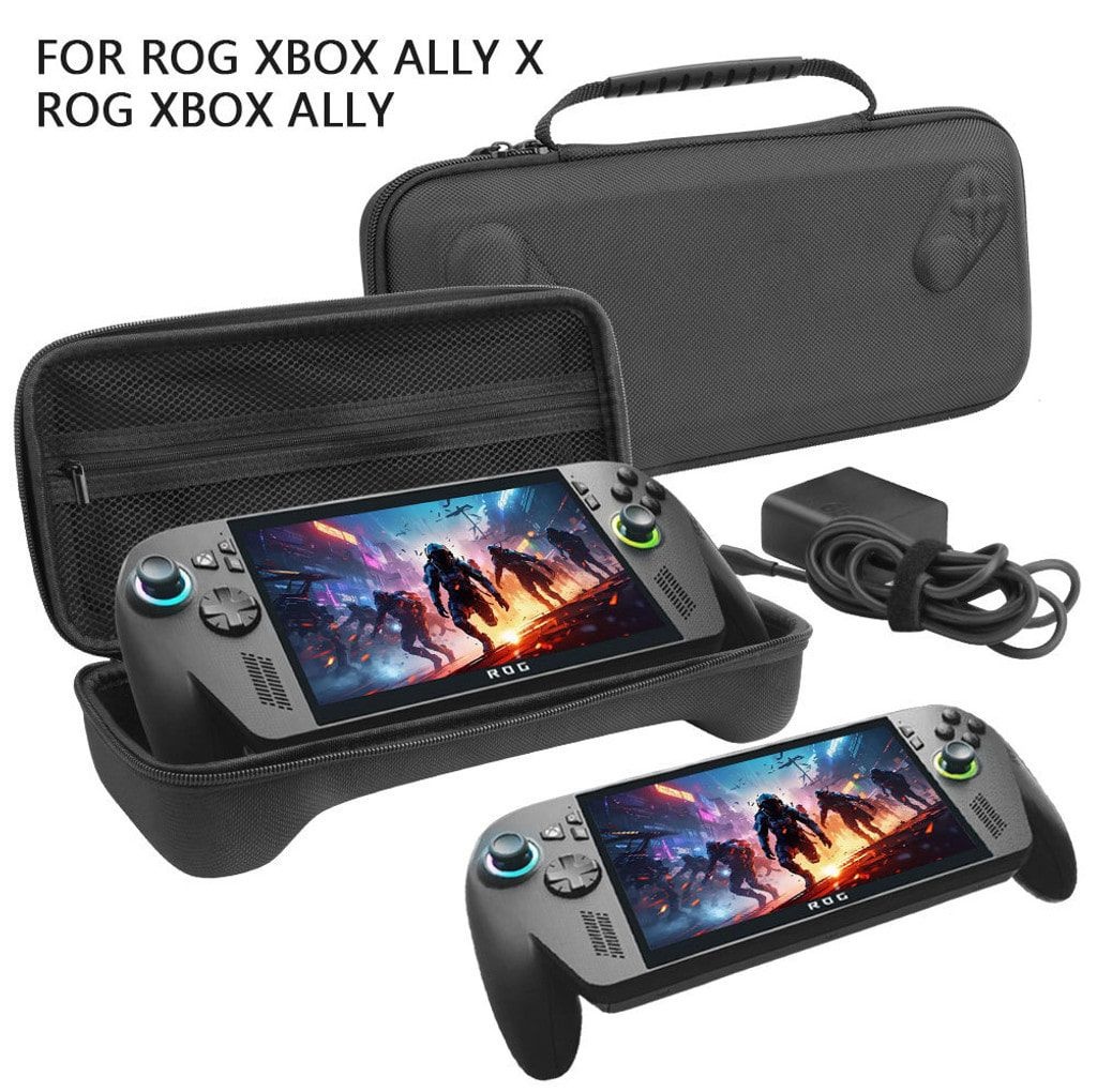 [해외] ROG Xbox Ally X 로갈리 일체형 스탠드 케이스 블랙 패브릭 파우치