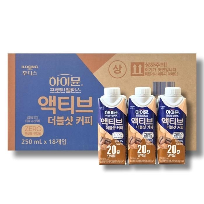 하이뮨 프로틴 밸런스 액티브 더블샷 커피 제로 250ml 18개 2박스 /wb