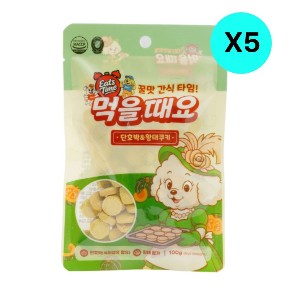 [오늘출발] 잇츠타임 먹을때요 강아지 펫 황태쿠키 단호박 100g 5개