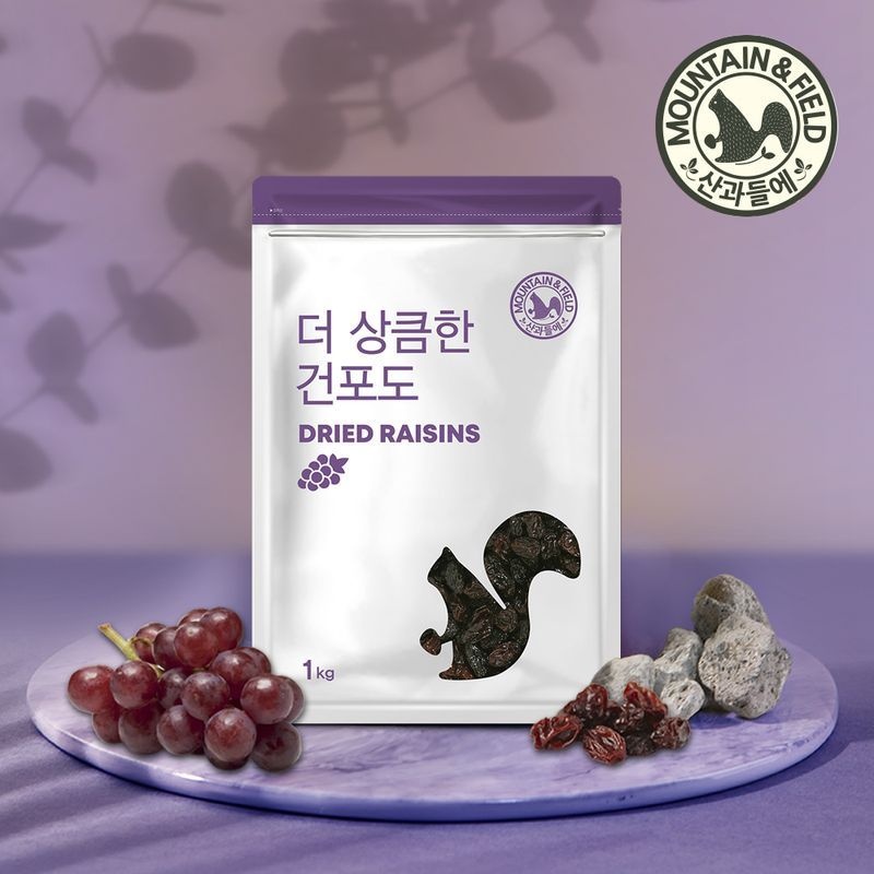산과들에 말랑쫄깃 건포도1kg x3봉 (총 3kg 건과일)
