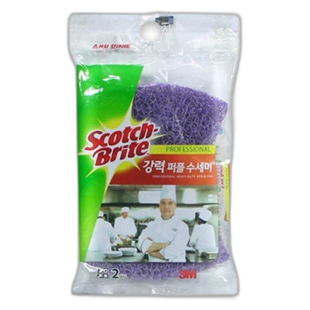 음식눌은때 부엌수세미 보라색 2px3 캠핑용수세미 수세미추천
