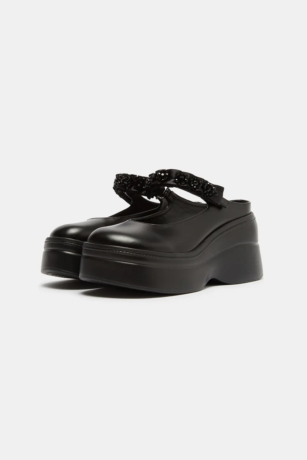 슈콤마보니 Beaded platform mule(Black) DG2CA26501BLK-I
