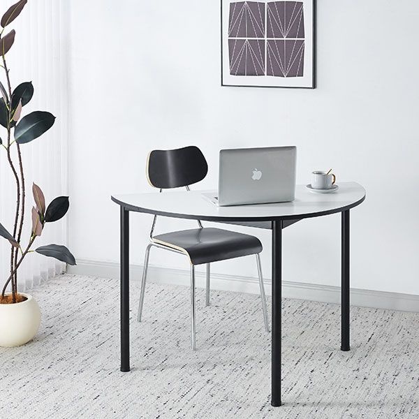 룸앤오피스 RWD3085 MILLA TABLE 밀라 반원 테이블 DIY제품 MDF 스틸프레임 분체도장