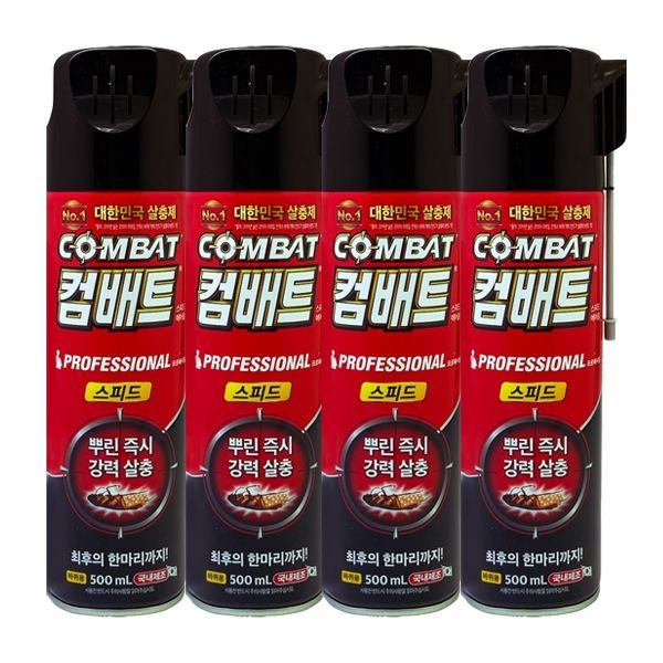 컴배트 스피드 바퀴벌레 에어졸 500ml x4