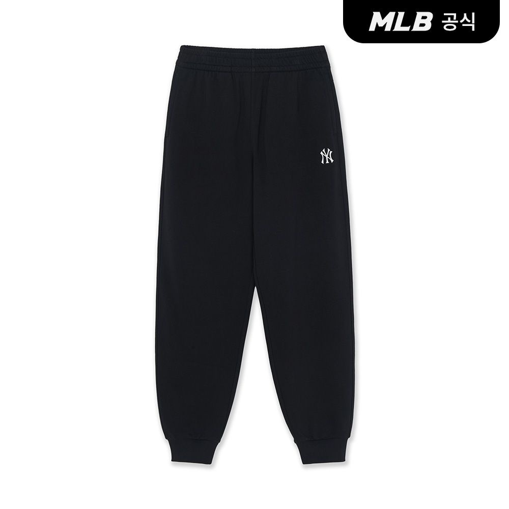 MLB [공식] 26FW 공용 베이직 스몰로고 조거 팬츠 NY (Black) 3APTB0164-50BKS