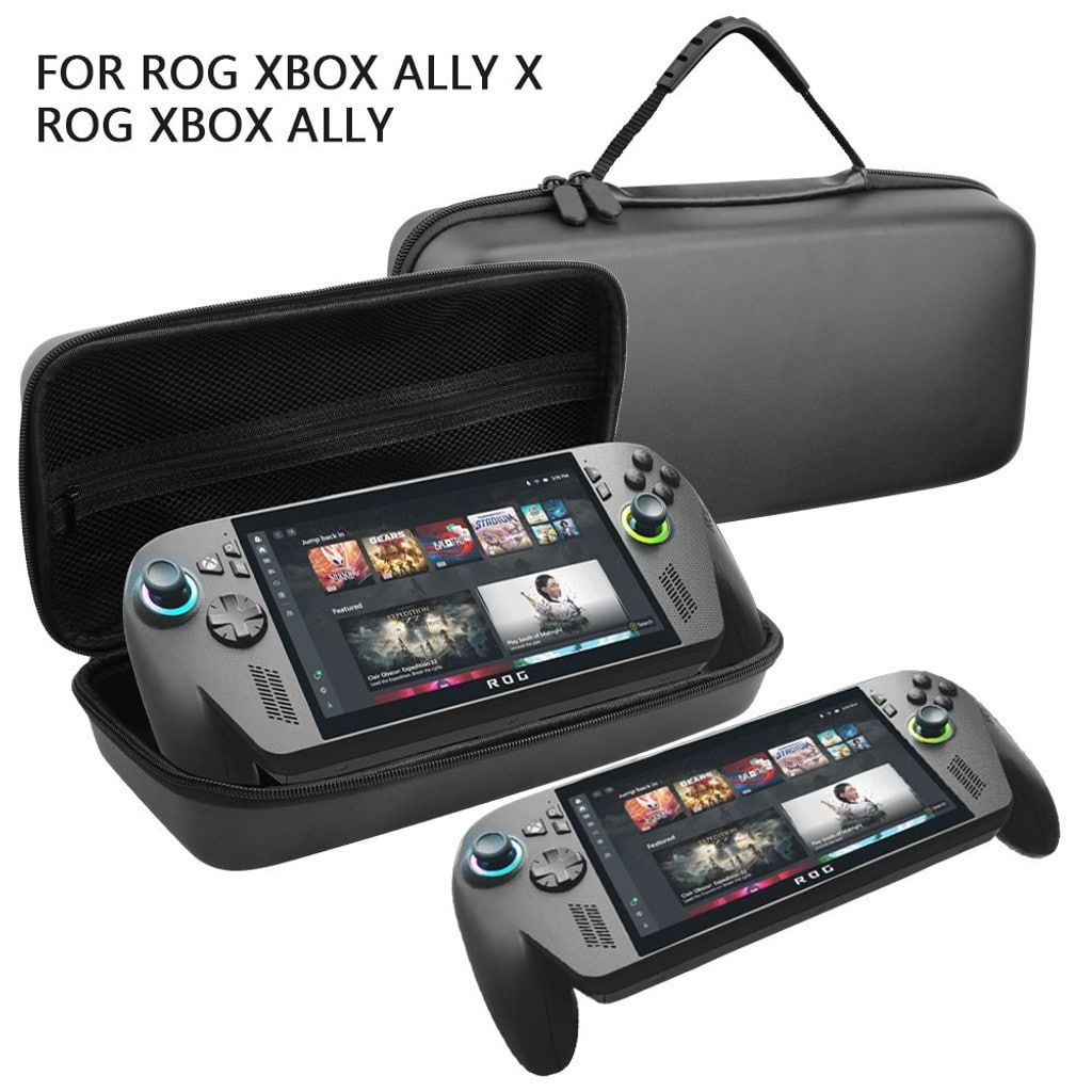 [해외] ROG Xbox Ally X 로갈리 일체형 스탠드 케이스 블랙 가죽질감 파우치