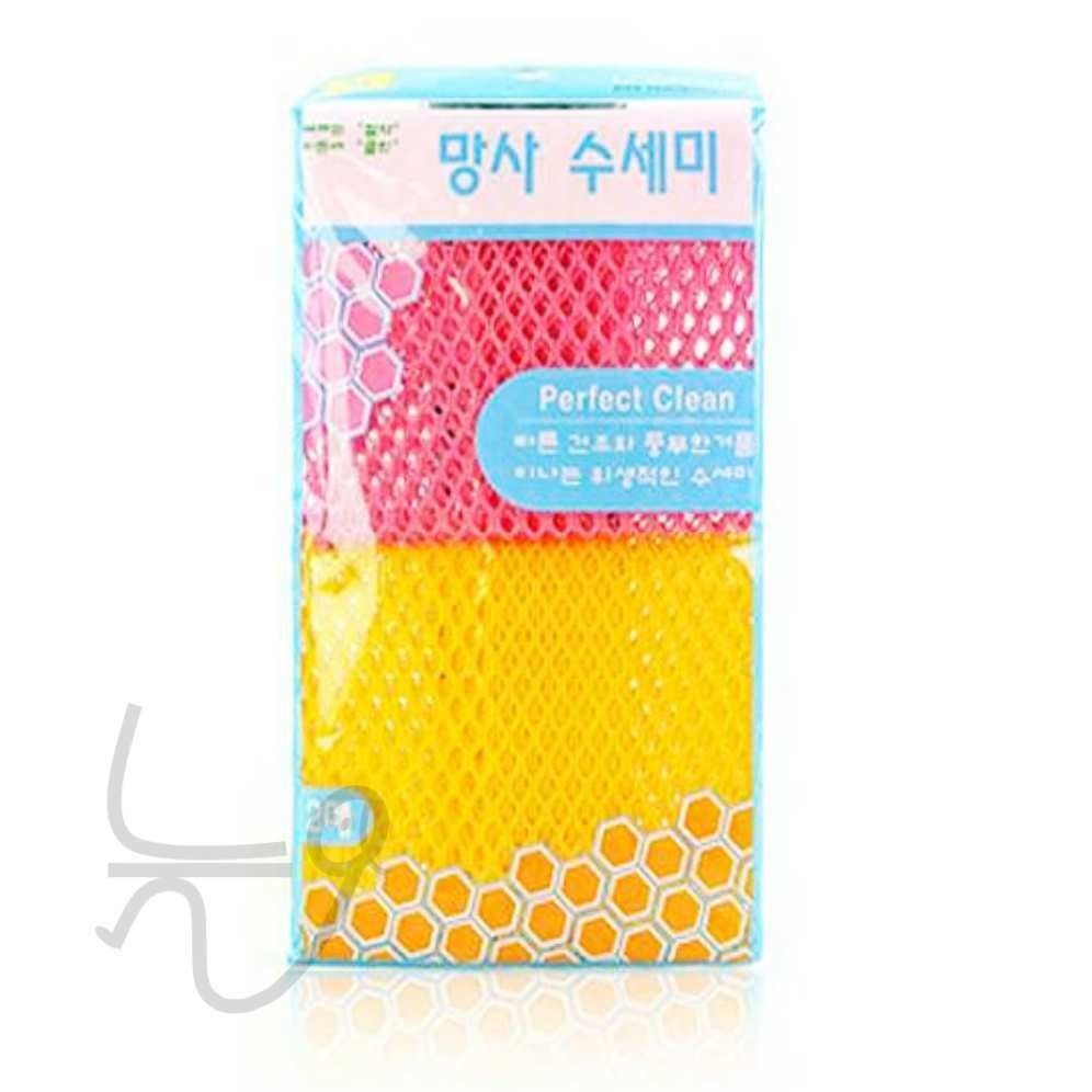 늘넷 망사수세미 2P 설거지수세미 그물망사수세미