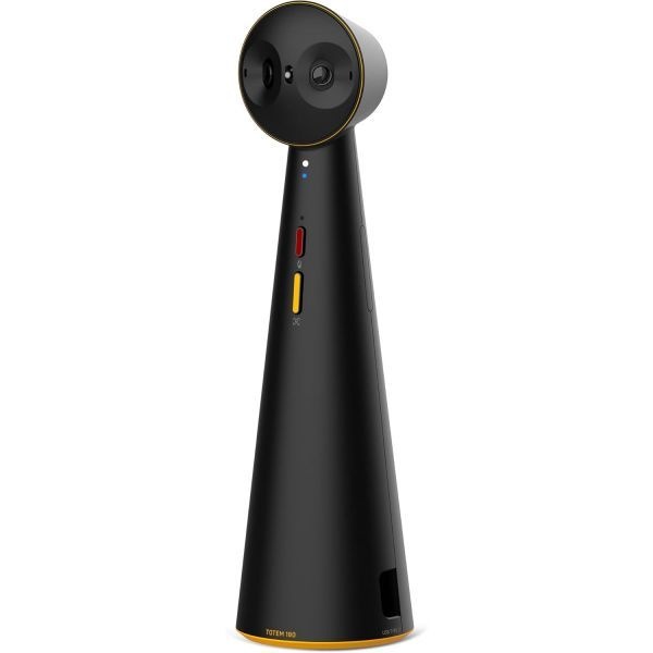 [해외] IPEVO Totem 180 4K 파노라마 화상 회의 카메라 180° 120° 시야각 프리미엄 웹캠 전체 공간 커버 AI 자동 프레임 노이즈