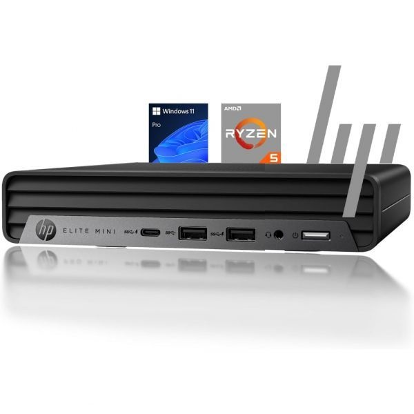 [해외] HP 2025 엘리트 805 미니 PC 데스크탑 컴퓨터 AMD 라이젠 5 i7 11700T 대비 초저소음 설계 16GB RAM 512GB PCIe SSD 듀얼 4K 디스