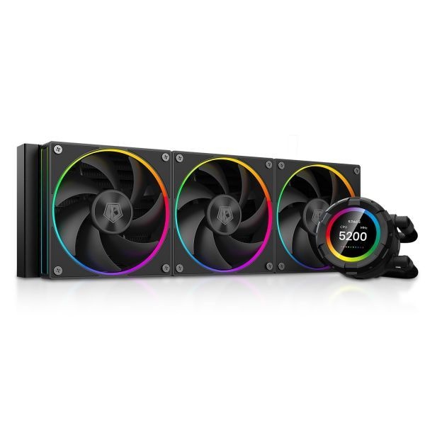 [해외] ID COOLING SL360 CPU 수랭 쿨러 디스플레이 포함 이미지 또는 성능 지표 표시 가능한 2.1인치 LCD 360mm 일체형 AF127 ARGB 팬