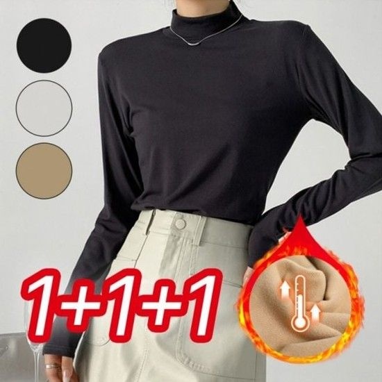 우먼 웜라이닝모던 폴라넥 베이직 타틀넥 반목티 속옷 티탑 여성폴라티 이너목폴라