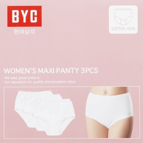 BYC 비와이씨 여성 40수 편면 삼각팬티 흰색 3P 빅사이즈 BYT7530