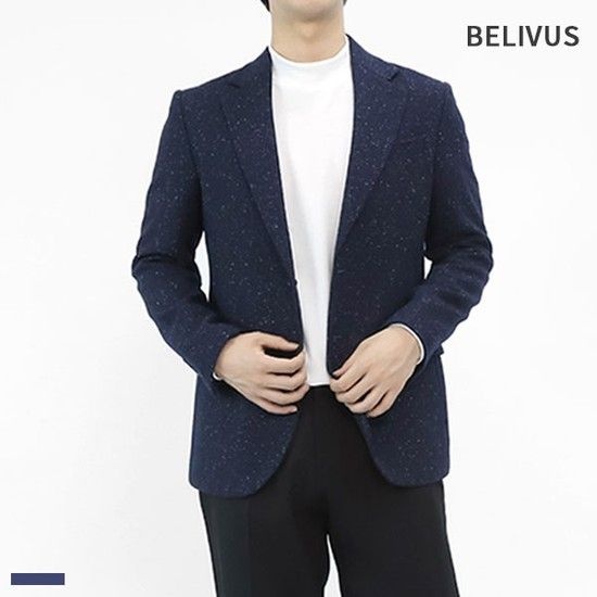 남자 울 혼방 자켓 싱글 블레이저 정장 아우터 BVOT076