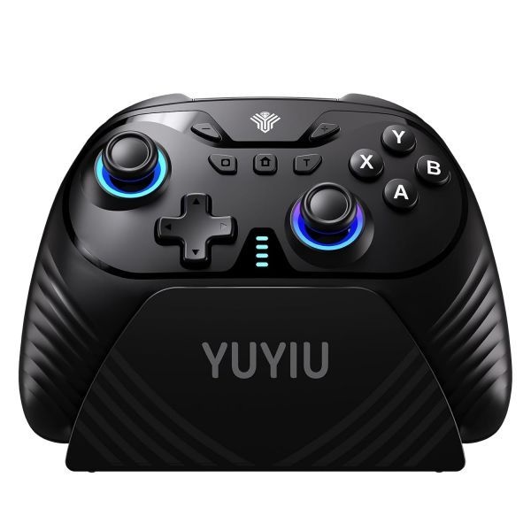 [해외] YUYIU 무선 게임 컨트롤러 PC 스위치 Steam Deck 안드로이드 iOS 호환 홀 효과 조이스틱 1000Hz 폴링률 RGB 조명 듀얼 모드