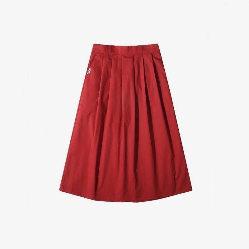 르몽생미셸 코튼 플레어 스커트 JOPELI PLEATED SKIRT_Brick_LST_A0SK01WBC10 P7Q3R8S1 V6W9X2Y4