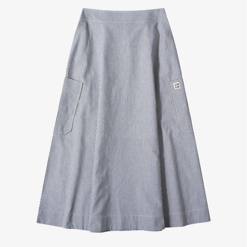 르몽생미셸 코튼 플레어 스커트 Stripe Side Pocket Flare Skirt_Blue_LST_D0SK01WBL10 S6T9V2W4 Y5Z8A3B1
