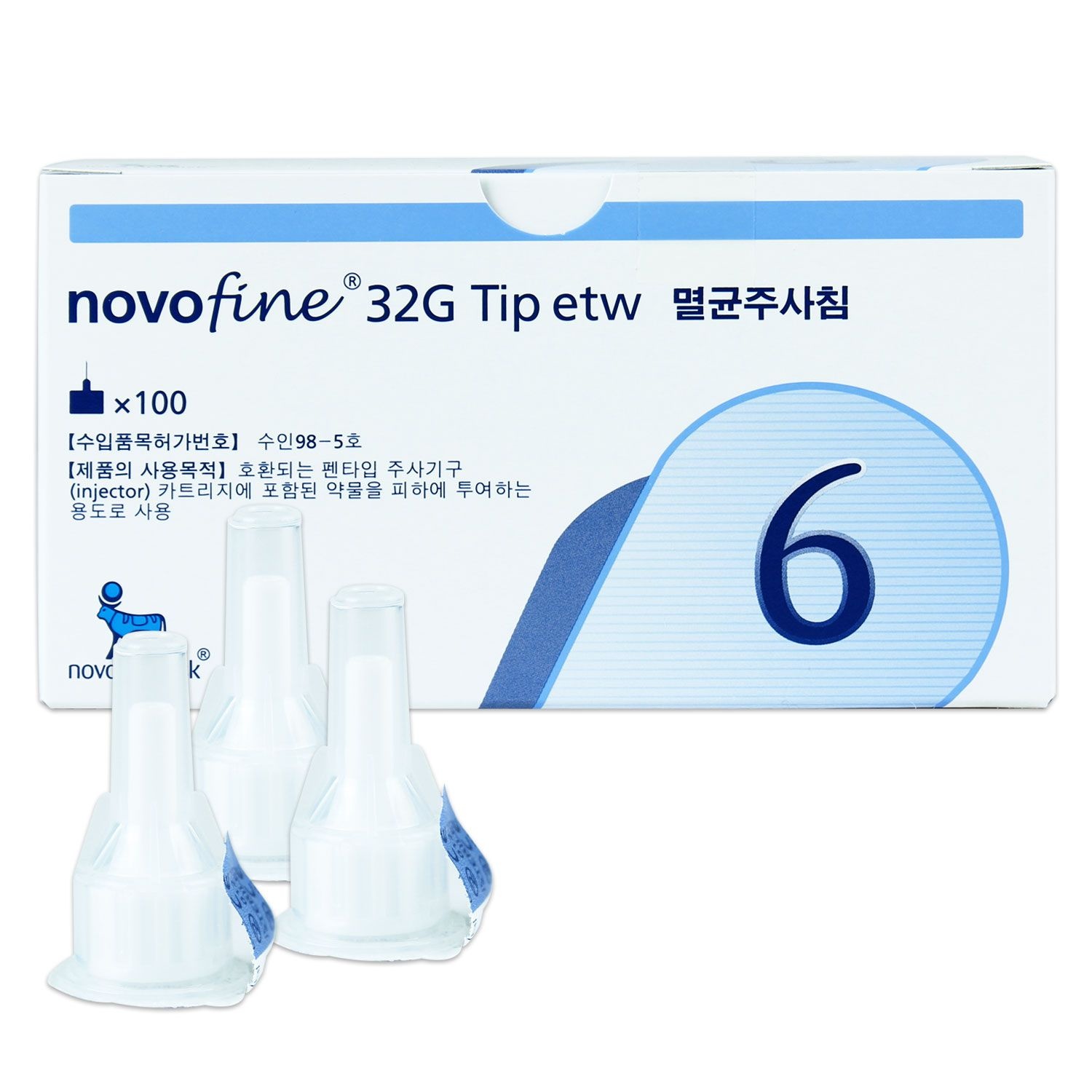 [오늘출발] 노보파인 인슐린 펜니들 32G 6mm 100입 노보노디스크 NovoFine 멸균 주사침 주사기 주사바늘 시린지