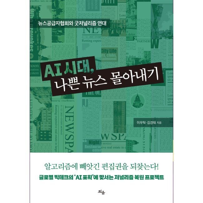 틔움출판 AI 시대, 나쁜 뉴스 몰아내기 - 뉴스공급자협회와 굿저널리즘 연대 / 이우탁,김경태