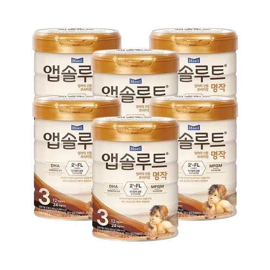 리뉴얼 앱솔루트 명작 2FL 분유 3단계(12~24개월) 800g 6캔