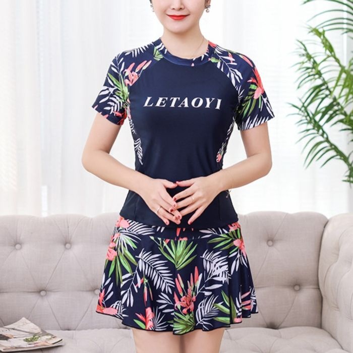시니어수영복 할머니 중년 반팔 수영복 엄마 실내