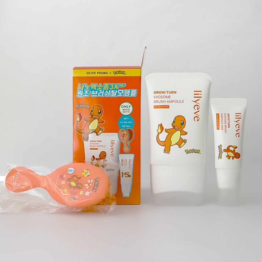 [오늘출발] 릴리이브 그로우턴 엑소좀 브러쉬 앰플 130ml +미니30ml+포켓몬 미니브러쉬 증정기획