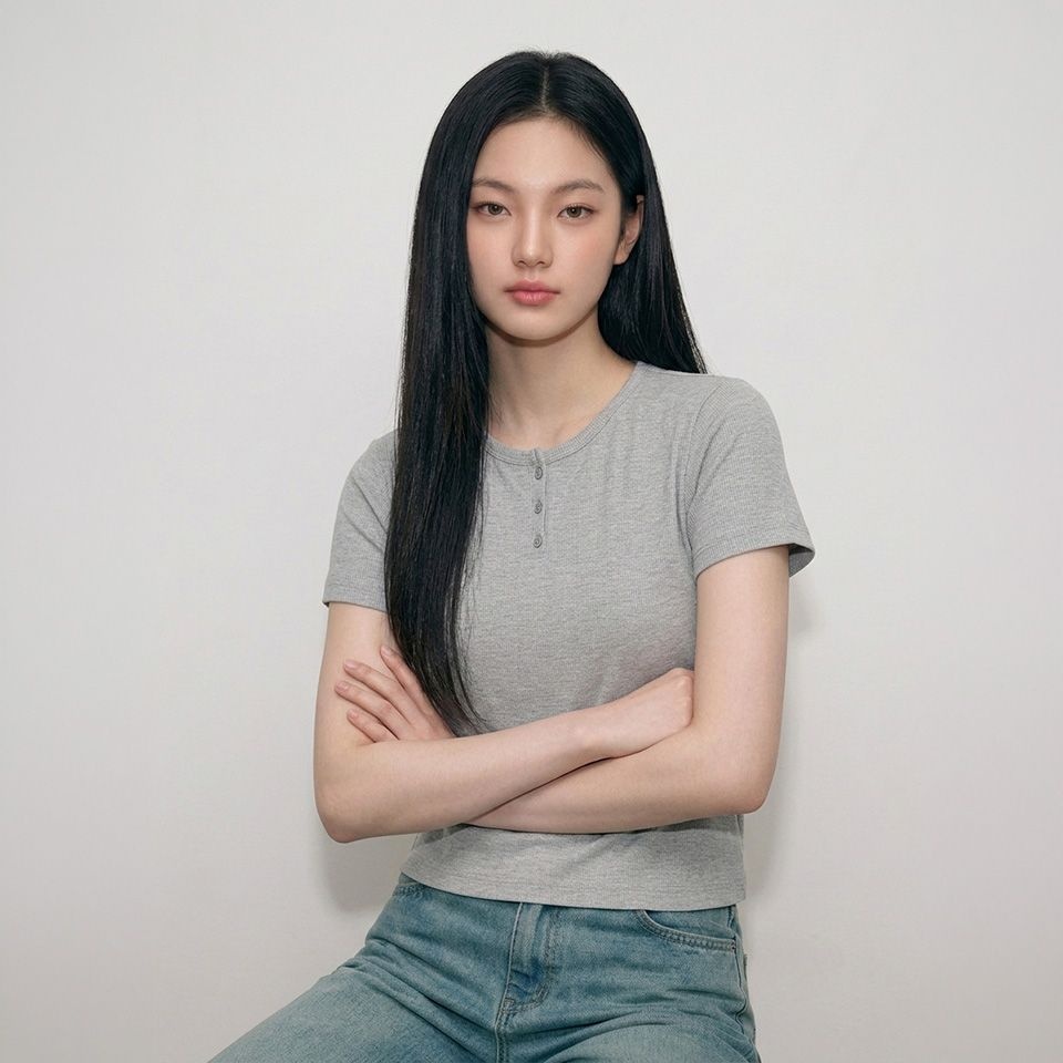 행텐 틴즈 행텐틴즈 여아 슬림핏 웨일 헨리넥 반팔 티셔츠_055(14570-131-419-05)