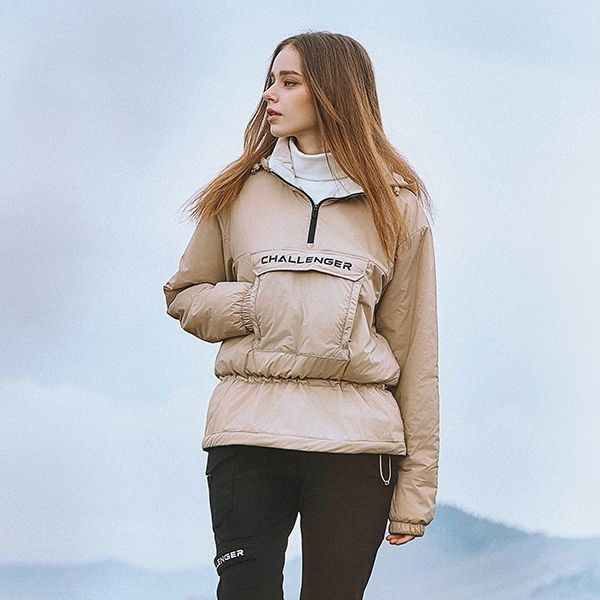 챌린저 여성 허리밴딩 경량패딩 방풍 후디 아노락 CHD4WWT4822LB