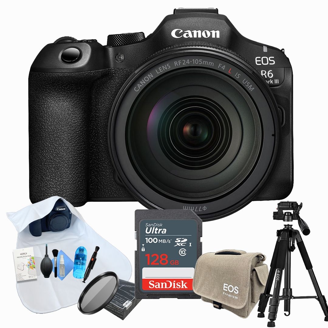 캐논 캐논 EOS R6 Mark III + RF 24-105mm F4L IS USM KIT  / 프리미엄 삼각대 패키지 (128GB 메모리 + 삼각대 + 가방 +악세사리) -JKW