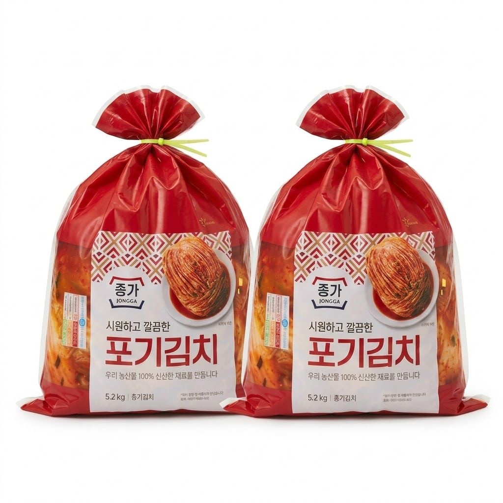 종가 포기김치 5.2kg 2개 중부식 홈쇼핑 배추 포기 김치