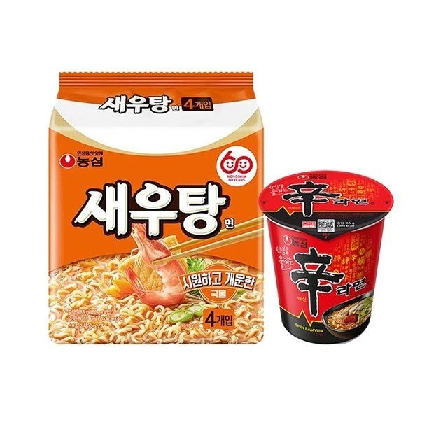 농심 신라면컵(65g 15개입)+새우탕면 8봉지