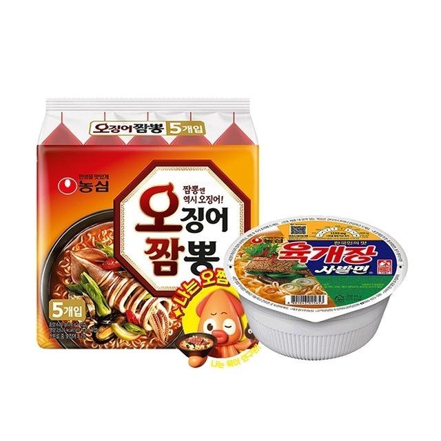농심 육개장사발면(86g12개입)+새우탕면8봉지