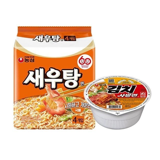 농심 김치사발면(86g 12개입)+새우탕면8봉지
