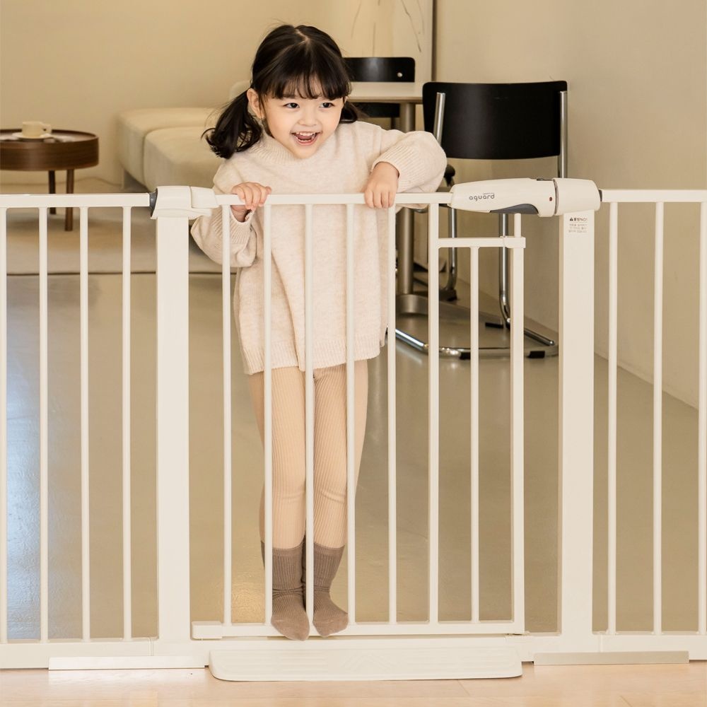 아가드 마그네토 유아 문 ver1 화이트 본품 76~83cm 1입 강아지 아기 울타리