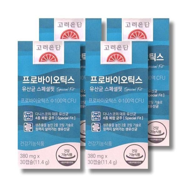 [하프클럽]고려은단 프로바이오틱스 유산균 스페셜핏 380mg 30캡슐 4박스 /wb