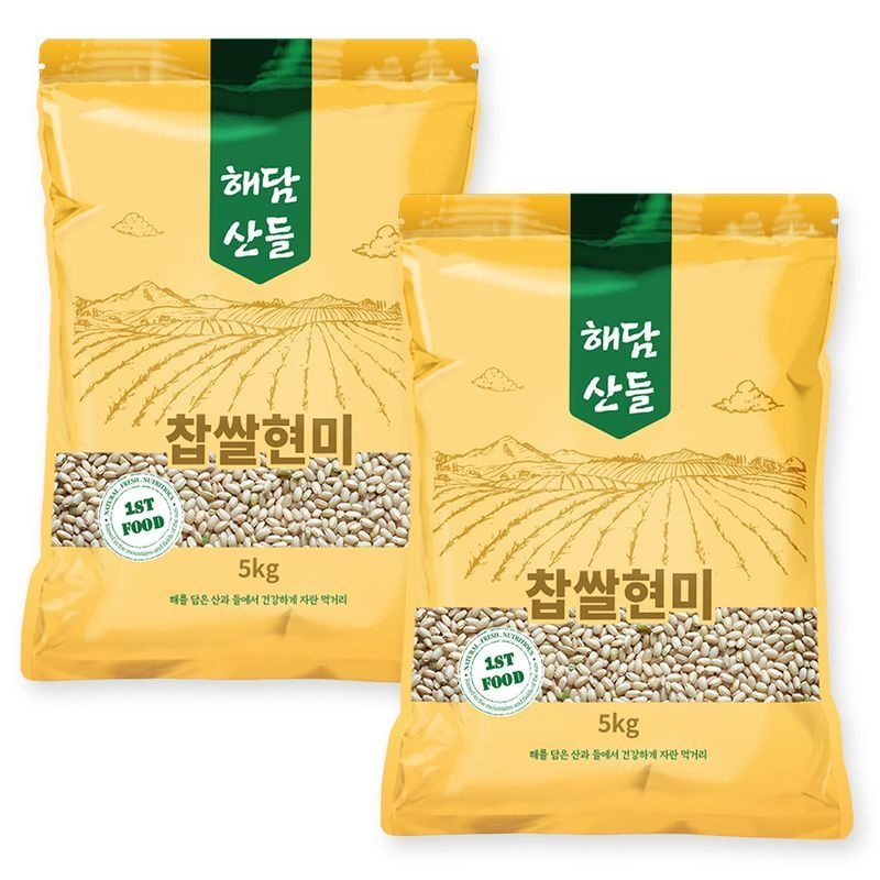 해담산들 국산 찹쌀현미 10kg (5kg x 2봉) l 찰현미 잡곡 l 지퍼팩 포장