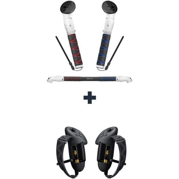 [해외] AMVR 3 in 1 확장 그립은 Meta Oculus Quest 액세서리 Beat Saber 핸들 골프 클럽 부착 장치 업그레이드된 컨트롤러 그립 커