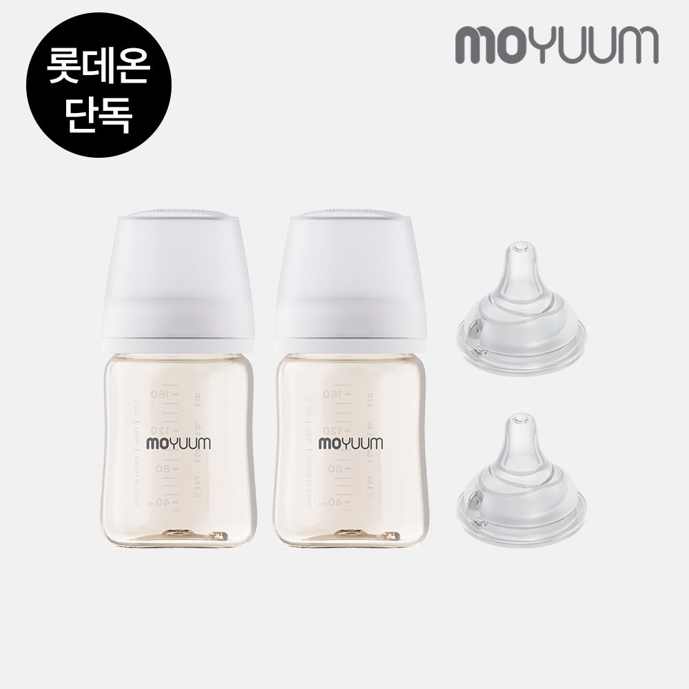 3세대 PPSU 노꼭지 올인원 베이직 젖병 170ml 2팩 + 리얼핏 젖꼭지 2ea(단계선택)