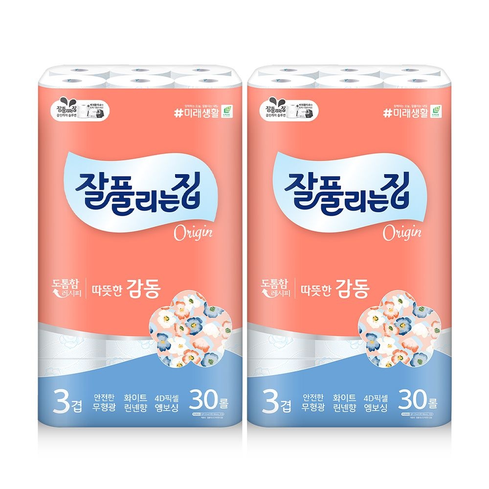 미래생활 잘풀리는집 따뜻한 감동 25m x 30롤 x 2팩