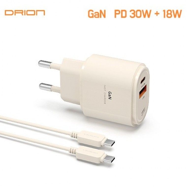 후니케이스  드리온 가정용 PD 30충전기 (C+USB 포트) (C to C) DR-PD30W-CU-T7